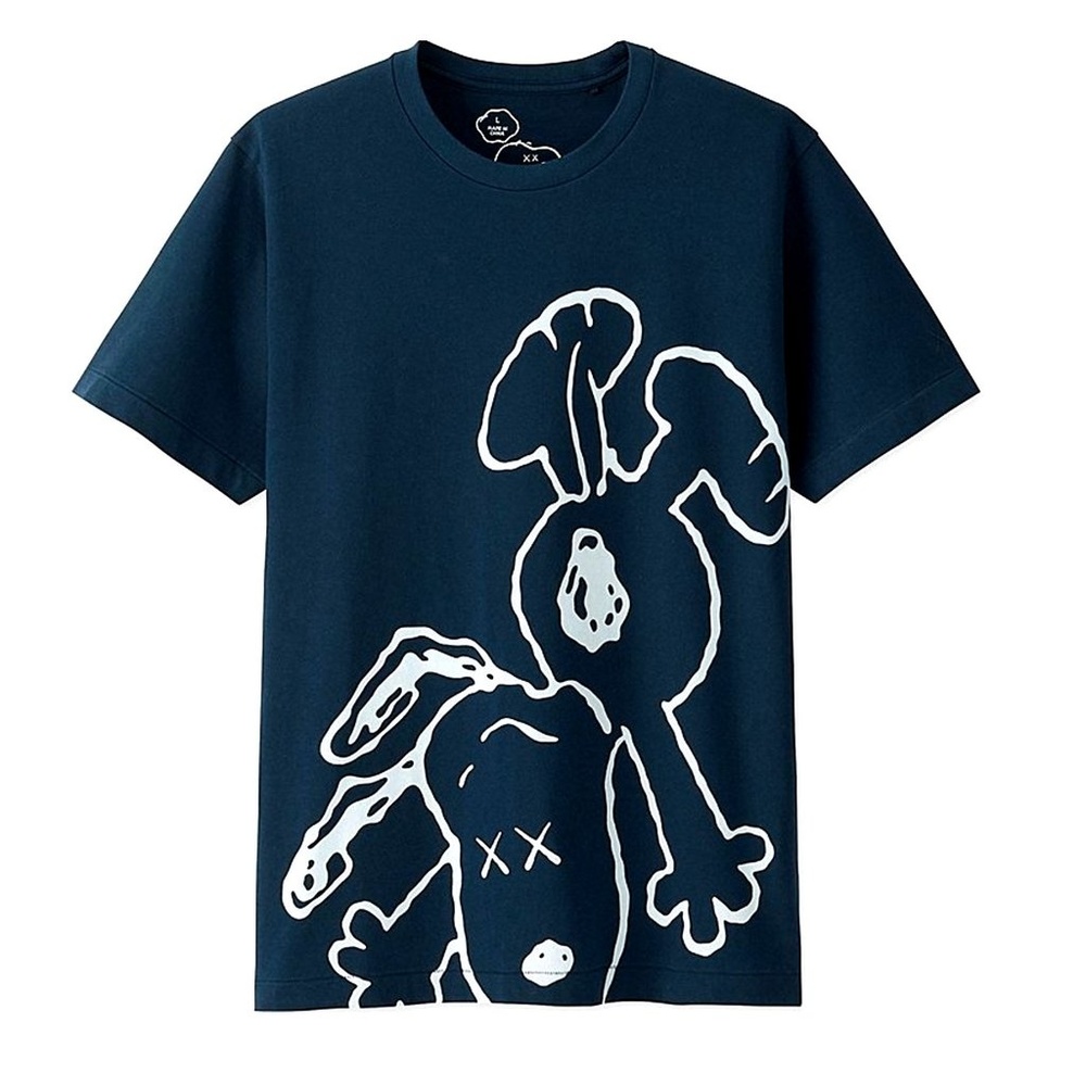 Kaws x Peanuts Uniqlo Dark Blue Snoopy Tshirt